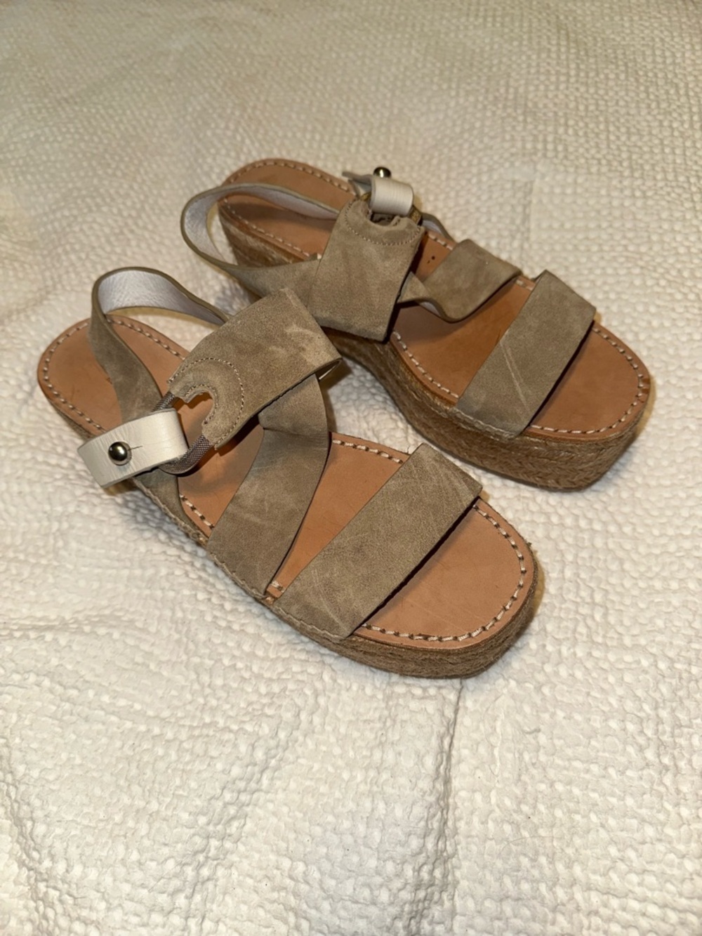 Rag & Bone August Espadrille Platform Sandals in Taupe Size 39